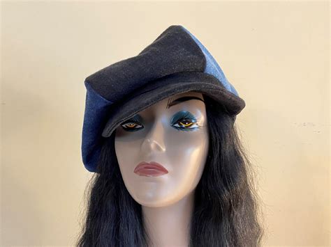 Newsboy Hat, Men's Denim Newsboy Hat, Women's Denim Newsboy Hat, Denim Newsboy Hat, Oversized ...