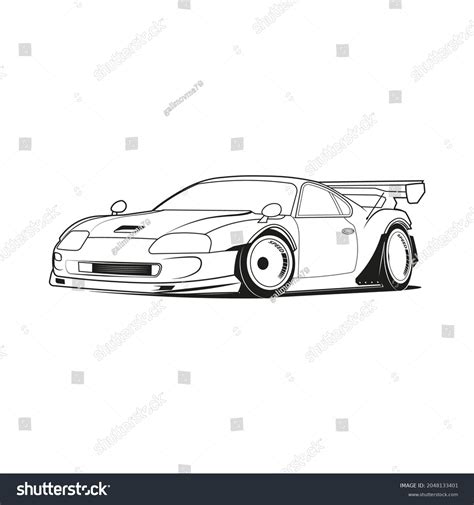 Car Outline Line Art Coloring Page Stock Vector (Royalty Free ...