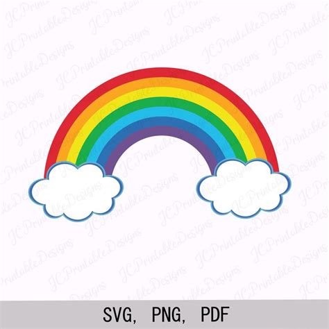 Rainbow With Clouds Clip Art