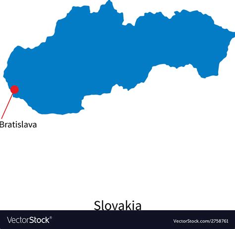 Detailed map of Slovakia and capital city Vector Image