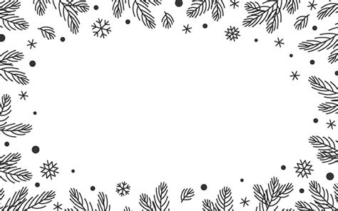 Premium Vector | Christmas tree branches falling frosty snowflakes border with space for text ...