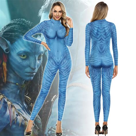 Digital Printing Blue Avatar Suits For Female Adult Costume Catsuit Stage Performance Jumpsuit ...