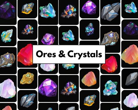 Premium RPG Ore and Crystal Icon Pack – Over 40 icons (1024×1024) – Godot Assets Marketplace