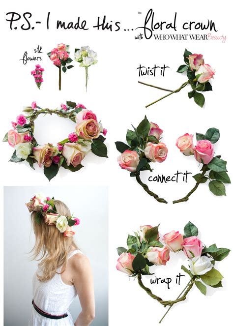 the instructions to make a flower crown with roses and greenery for ...