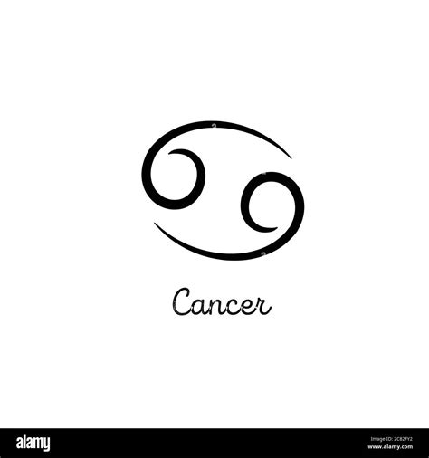 Hand drawn cancer zodiac illustration. Simple line cancer zodiac icon ...