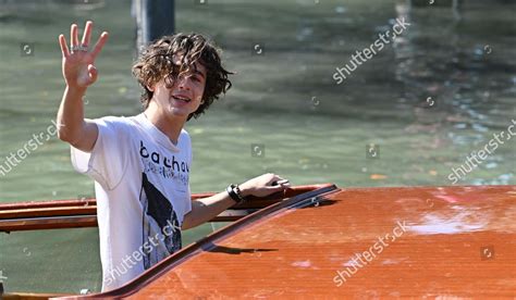 Timothee Chalamet Arrives Lido Beach Venice Editorial Stock Photo ...