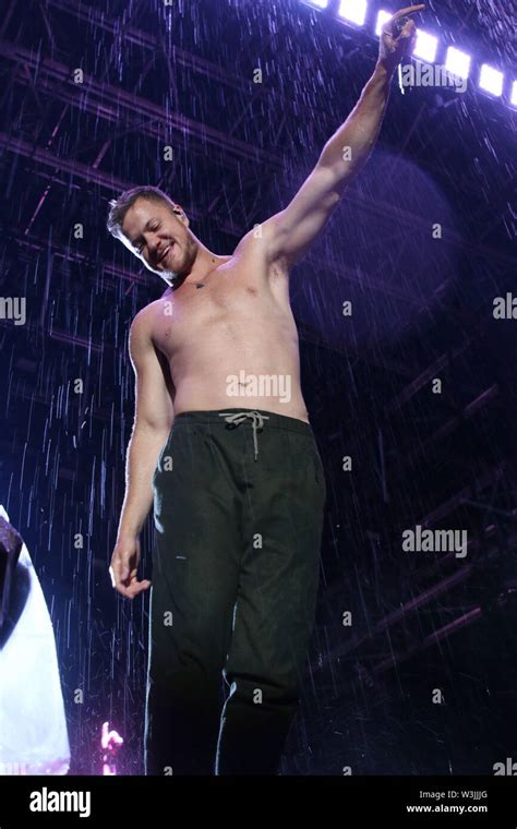 Dan Reynolds of Imagine Dragons in a Rained Out Concert at the Quebec ...