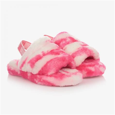 UGG - Teen Pink Marble Slippers | Childrensalon Outlet