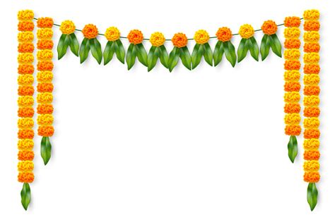 Traditional Indian Floral Garland Stock Illustration - Download Image Now - Floral Garland ...