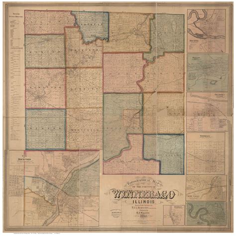 Winnebago County, Illinois 1859 - Old Map Reprint - OLD MAPS