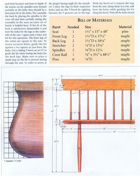 Shaker Settee Plans • WoodArchivist