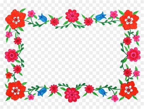 6 Flower Frame Colorful Rectangle - Frame Flowers Png Rectangle - Free Transparent PNG Clipart ...