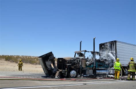 I-15 slow after semi-truck catches fire - VVNG.com - Victor Valley News