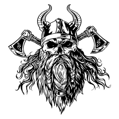 Viking skull with axes #AD , #paid, #paid, #axes, #skull, #Viking Art ...