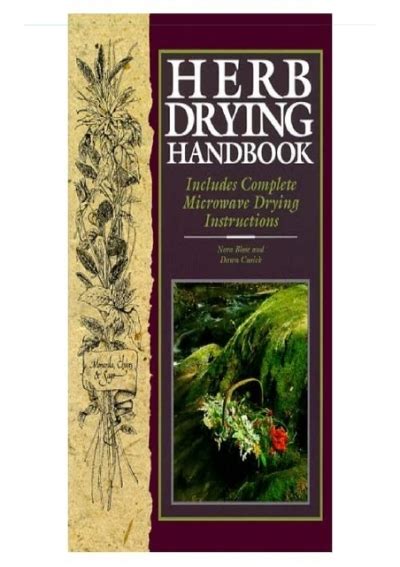 Download Herb Drying Handbook: Includes Complete Microwave Drying ...