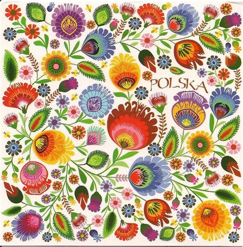 Polish Folk Art Flowers Postcard Art Floral, Motif Floral, Folk Art ...