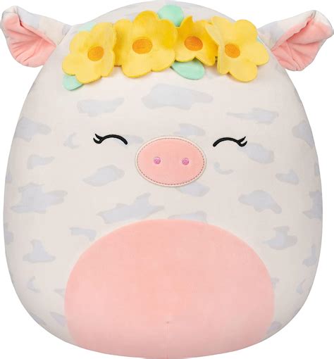 Amazon.com: Squishmallows 16-Inch Rosie Spotted Pig with Yellow Flower Crown - Large Ultrasoft ...