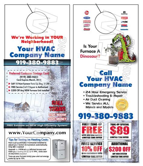 Another option for a Winter oriented HVAC door hanger. Free design changes are always offered ...