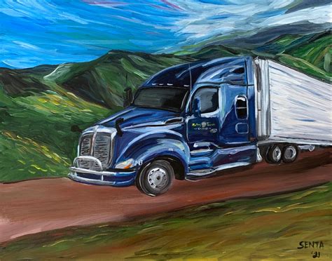 Custom Semi Truck Painting Acrylic on Canvas Commissioned - Etsy