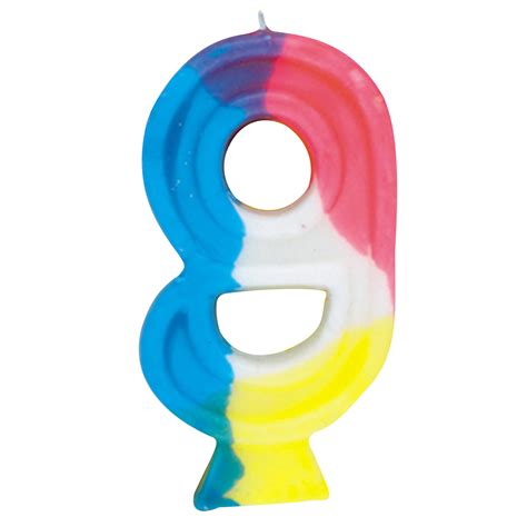 Number 9 Birthday Candle, 2.75 in, Multicolor, 1ct - Walmart.com