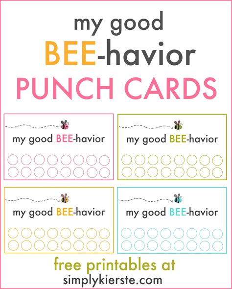 Good Behavior Punch Cards | oldsaltfarm.com