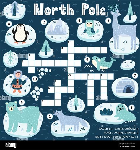 North Pole animals crossword game for kids Stock Vector Image & Art - Alamy