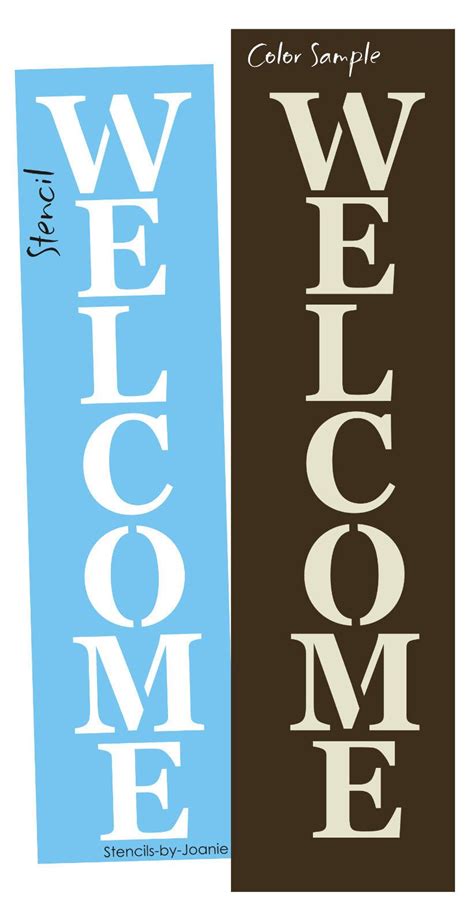 Vertical+WelcomeSign+Stencils | Letter stencils, Welcome stencil, Free stencils