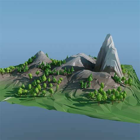 mountain landscape trees 3d max