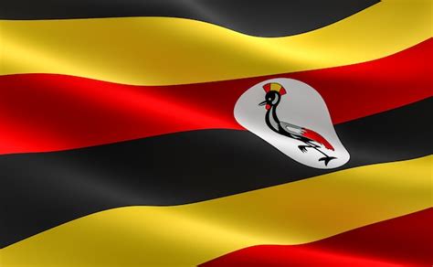 Premium Photo | Flag of uganda. illustration of the ugandan flag waving.