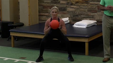 Medicine ball chest press for core strength - YouTube