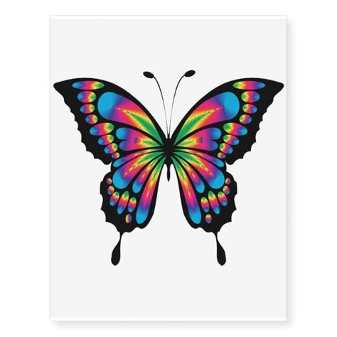 Rainbow Butterfly Temporary Tattoo | Zazzle | Colorful butterfly tattoo ...