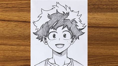 How to draw Izuku Midoriya step by step || Anime pencil drawing ...