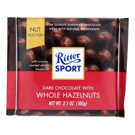 Ritter Sport Chocolate Bar - Dark Chocolate - Whole Hazelnuts - 3.5 Oz ...