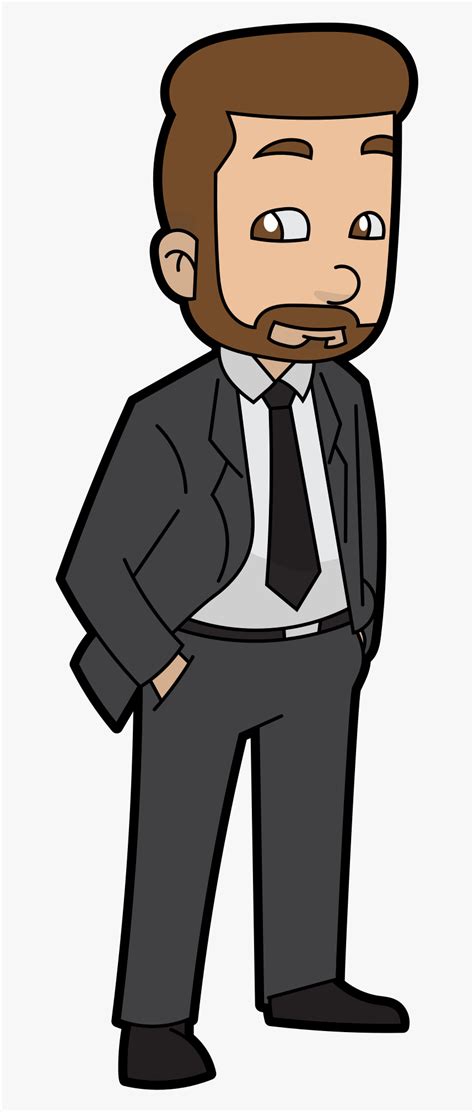 Cartoon Man In Suit Png, Transparent Png - kindpng