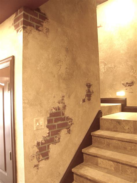 Italian plaster and faux brick. #ItalianDecor | Faux brick walls, Faux brick, Faux walls