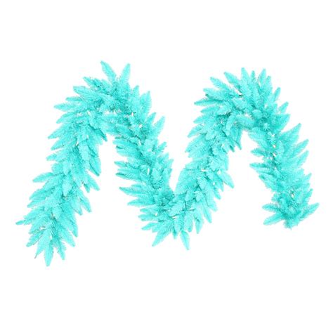 9 foot Artificial Christmas Blue Garland: Blue Pre-Lit Lights | K121015 | Vickerman