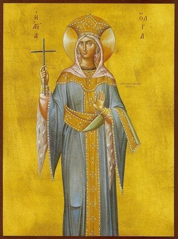 Orthodox handmade byzantine icon of Saint Olga – orthodoxmonasteryicons.com