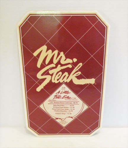 MR. STEAK RESTAURANT VINTAGE MENU circa 1980's FOLD OPEN LAMINATED ...