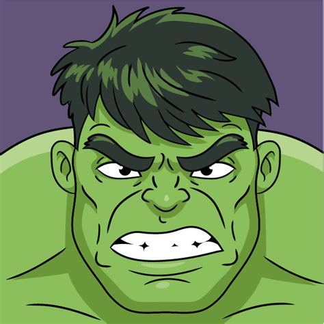 How to Draw Hulk's Face - Really Easy Drawing Tutorial