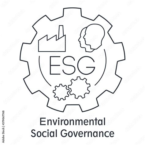 ESG Environmental Social Governance. Vector linear icon isolated on ...