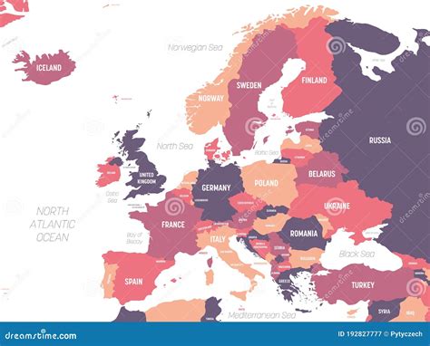 Europe Map. High Detailed Political Map Of European Continent With ...