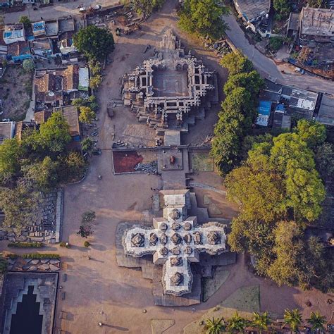 Indian Contents - Aerial view of 1000 pillar Temple...