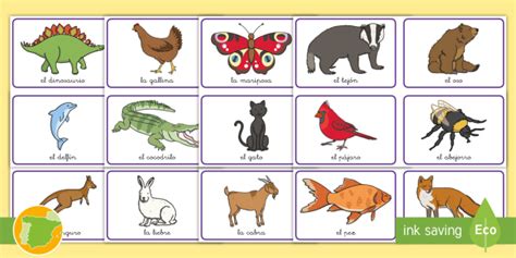 Tarjetas educativas: Los animales (Teacher-Made)