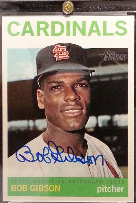 2013 TOPPS HERITAGE BOB GIBSON CARDINALS CERTIFIED AUTOGRAPH AUTO ...