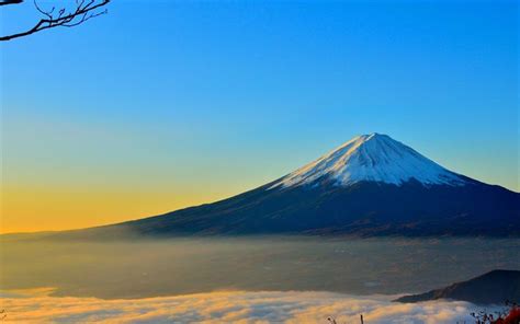 Download wallpapers Fujiyama, 4k, sunset, japanese landmarks, Mount Fuji, Asia, stratovolcano ...