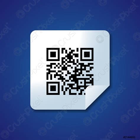 Realistic qr code black icon Qr label sticker Vector illustration ...