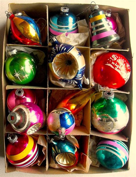 1940s - 1950s Vintage Christmas Ornaments SHINY BRITE BOX | Flickr