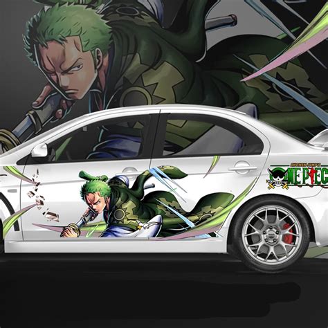 Buy XFDMSM Store Anime One Piece Roronoa Zoro Car Stickers, Self-Adhesive Side Truck Vinyl ...