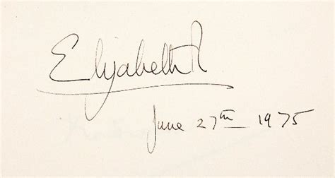 Queen Elizabeth Signature