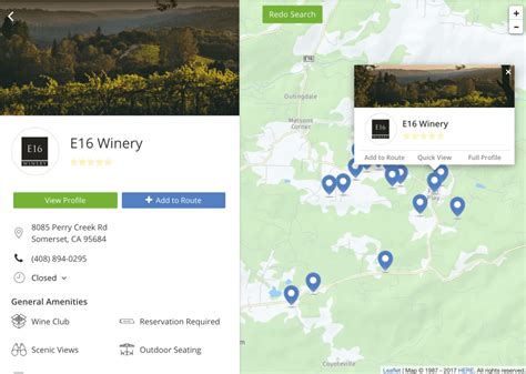 El Dorado County Wineries | E16 Winery | Fair Play AVA | Winery Maps